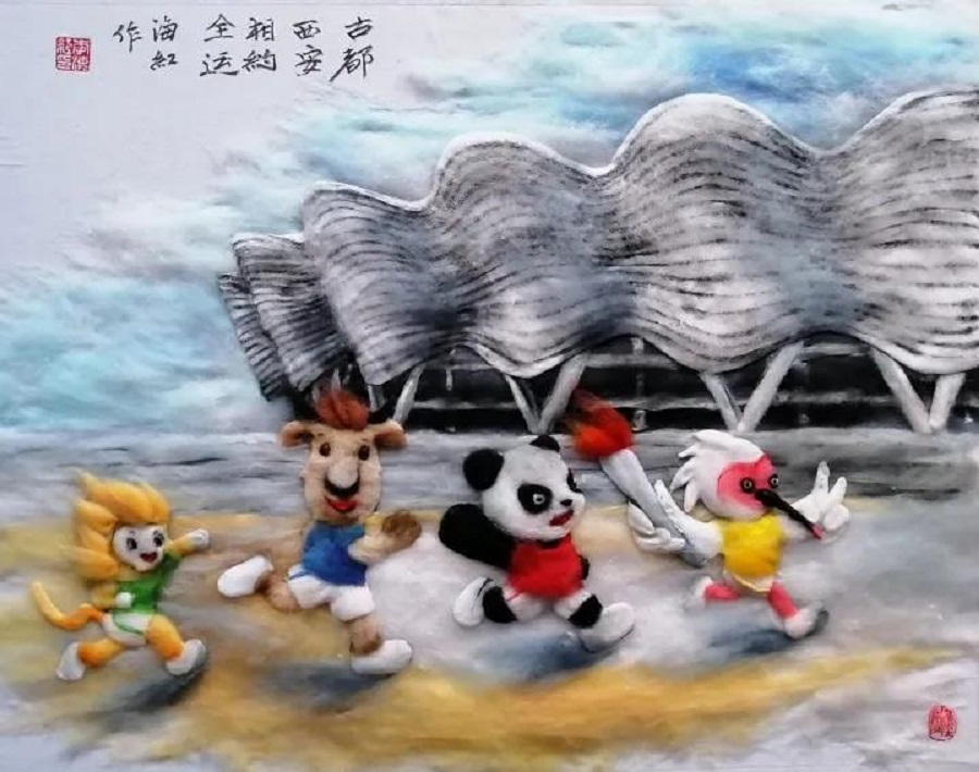 榆阳区第三届非物质文化遗产节隆重举办 棉絮画引关注(图9)